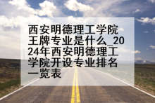 西安明德理工学院王牌专业是什么_2024年西安明德理工学院开设专业排名一览表
