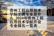 贵州工程应用技术学院王牌专业是什么_2024年贵州工程应用技术学院开设专业排名一览表