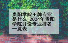 贵阳学院王牌专业是什么_2024年贵阳学院开设专业排名一览表