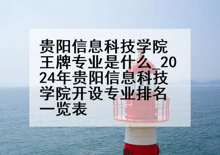 贵阳信息科技学院王牌专业是什么_2024年贵阳信息科技学院开设专业排名一览表