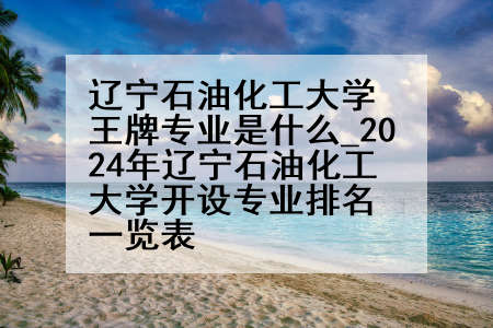 辽宁石油化工大学王牌专业是什么_2024年辽宁石油化工大学开设专业排名一览表