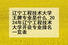 辽宁工程技术大学王牌专业是什么_2024年辽宁工程技术大学开设专业排名一览表