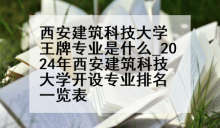 西安建筑科技大学王牌专业是什么_2024年西安建筑科技大学开设专业排名一览表
