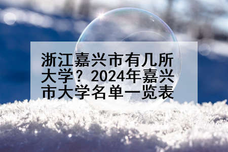 浙江嘉兴市有几所大学？2024年嘉兴市大学名单一览表