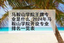 马鞍山学院王牌专业是什么_2024年马鞍山学院开设专业排名一览表