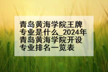 青岛黄海学院王牌专业是什么_2024年青岛黄海学院开设专业排名一览表
