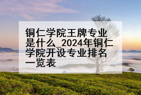 铜仁学院王牌专业是什么_2024年铜仁学院开设专业排名一览表