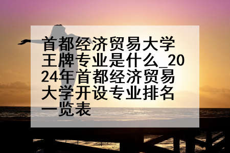 首都经济贸易大学王牌专业是什么_2024年首都经济贸易大学开设专业排名一览表