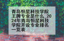 青岛恒星科技学院王牌专业是什么_2024年青岛恒星科技学院开设专业排名一览表