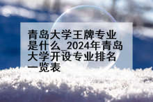 青岛大学王牌专业是什么_2024年青岛大学开设专业排名一览表