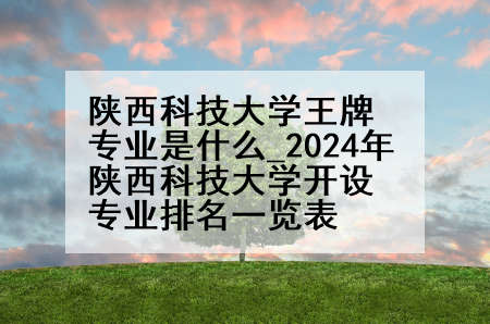 陕西科技大学王牌专业是什么_2024年陕西科技大学开设专业排名一览表