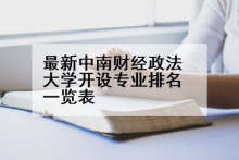 最新中南财经政法大学开设专业排名一览表