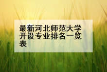 最新河北师范大学开设专业排名一览表