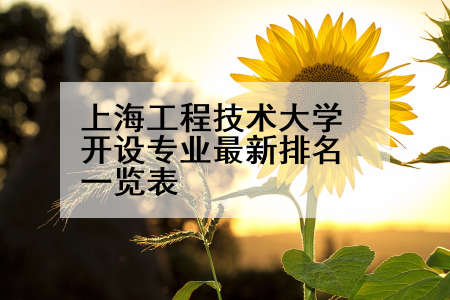上海工程技术大学开设专业最新排名一览表