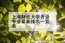 上海财经大学开设专业最新排名一览表