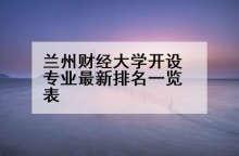 兰州财经大学开设专业最新排名一览表