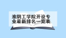 淮阴工学院开设专业最新排名一览表