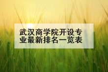 武汉商学院开设专业最新排名一览表