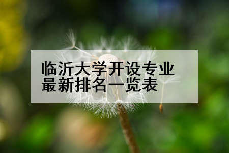 临沂大学开设专业最新排名一览表