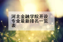 河北金融学院开设专业最新排名一览表