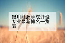 银川能源学院开设专业最新排名一览表