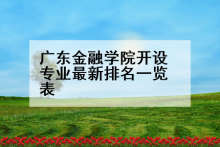 广东金融学院开设专业最新排名一览表