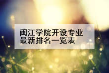 闽江学院开设专业最新排名一览表
