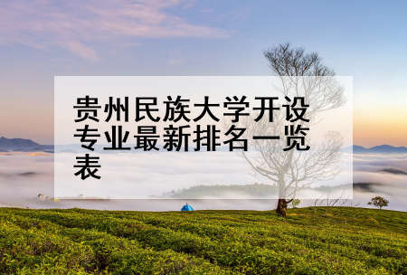 贵州民族大学开设专业最新排名一览表