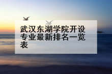 武汉东湖学院开设专业最新排名一览表