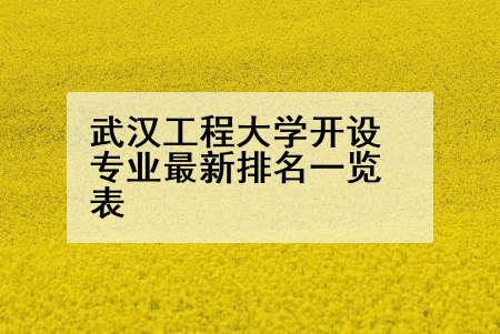 武汉工程大学开设专业最新排名一览表