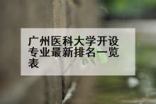广州医科大学开设专业最新排名一览表