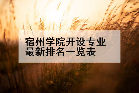 宿州学院开设专业最新排名一览表