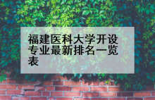 福建医科大学开设专业最新排名一览表