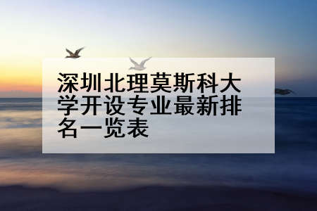 深圳北理莫斯科大学开设专业最新排名一览表