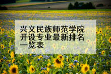 兴义民族师范学院开设专业最新排名一览表