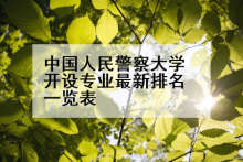 中国人民警察大学开设专业最新排名一览表