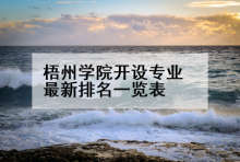 梧州学院开设专业最新排名一览表