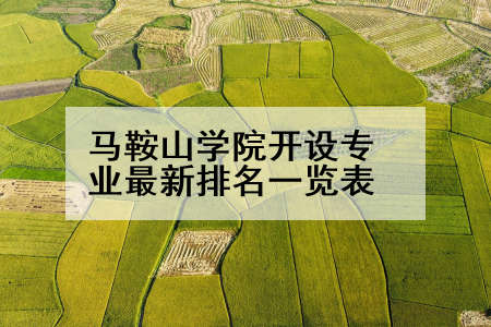 马鞍山学院开设专业最新排名一览表
