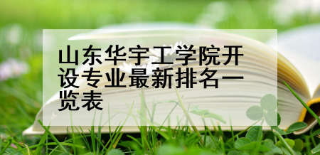 山东华宇工学院开设专业最新排名一览表