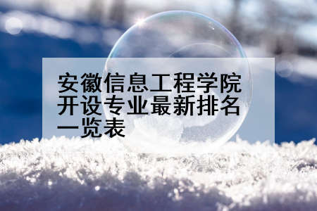 安徽信息工程学院开设专业最新排名一览表