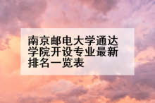 南京邮电大学通达学院开设专业最新排名一览表