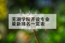 芜湖学院开设专业最新排名一览表