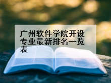广州软件学院开设专业最新排名一览表
