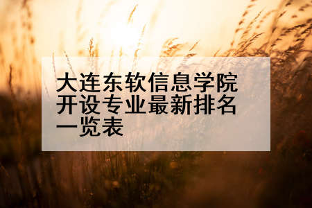大连东软信息学院开设专业最新排名一览表