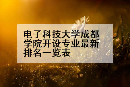 电子科技大学成都学院开设专业最新排名一览表
