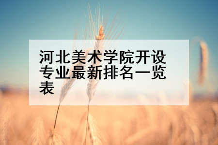 河北美术学院开设专业最新排名一览表