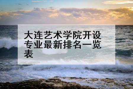 大连艺术学院开设专业最新排名一览表