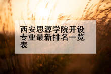 西安思源学院开设专业最新排名一览表