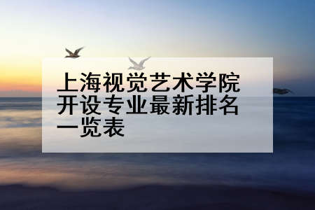 上海视觉艺术学院开设专业最新排名一览表
