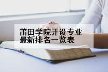 莆田学院开设专业最新排名一览表